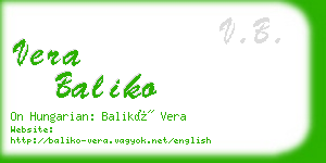 vera baliko business card